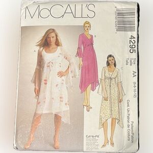 🍄NEW McCall’s 4295 Misses Dusters Dress Options Uncut Pattern Sew Petite 8 - 12